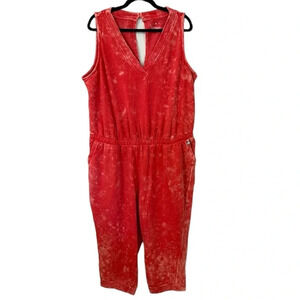 Livi Lane Bryant Jogger Sleeveless Jumpsuit Pink Coral Acid Wash Size 22/24 NWT